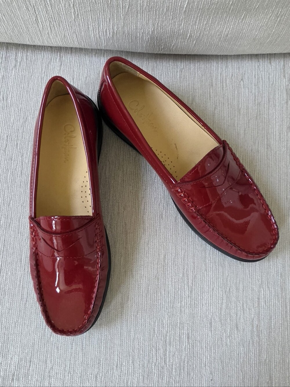 NEW Cole Haan Nike Air Patent Leather Penny Loafers Red Women's 5.5
